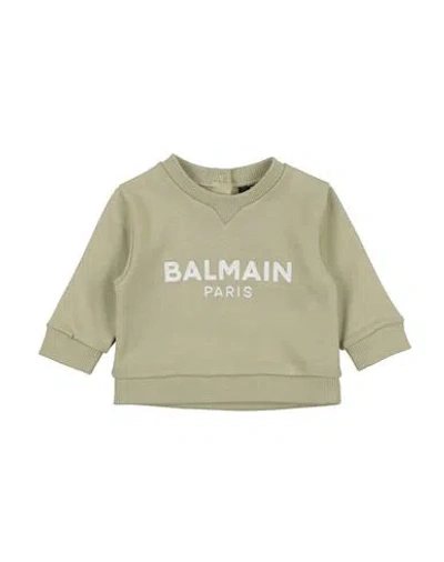 Balmain Babies'  Newborn Sweatshirt Sage Green Size 3 Cotton