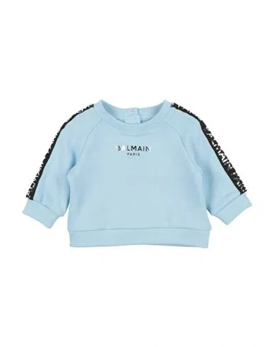 Balmain Babies'  Newborn Sweatshirt Sky Blue Size 3 Cotton, Polyester