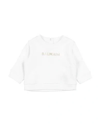 Balmain Babies'  Newborn Sweatshirt White Size 3 Cotton, Elastane