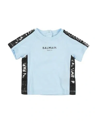 Balmain Babies'  Newborn T-shirt Sky Blue Size 3 Cotton, Polyester