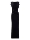 Balmain "nima Rc" Velvet Jersey Long Dress