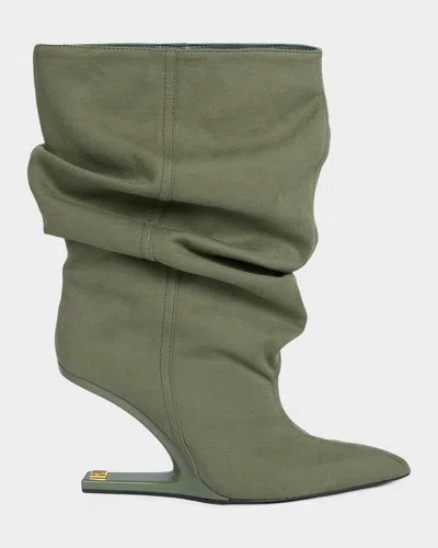 Balmain Stiefeletten Mit Wedge-absatz In Green