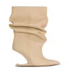 Balmain No Wedge Smooth Leather Ankle Boots In Neutral