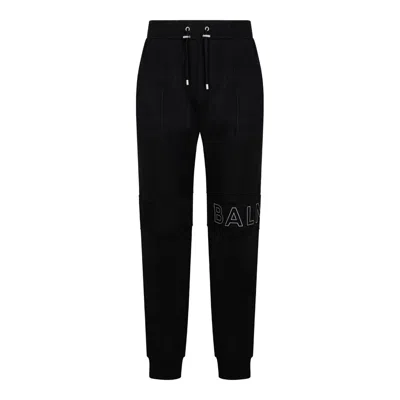 Balmain Black Cotton Jogging Pants