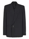 Balmain Notched-lapel Wool Blazer In Blue