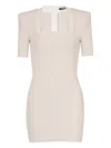 Balmain Pb Labyrinth Knit Dress In Neutral