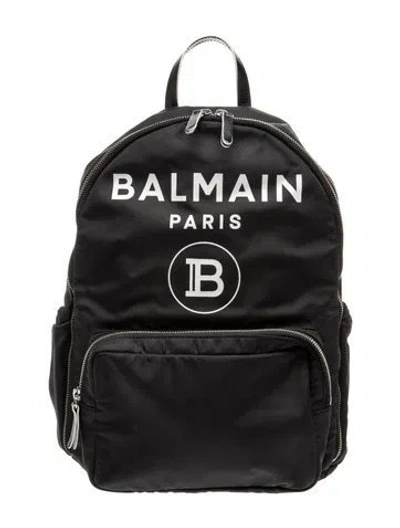 Pre-owned Balmain Nylon Backpack In Black