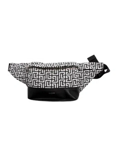 Pre-owned Balmain Nylon Belt Bag In White