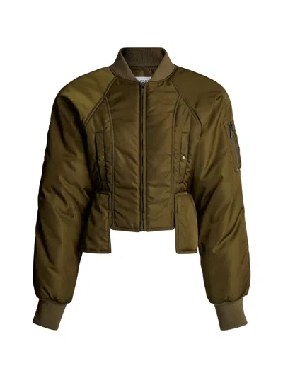 Balmain Nylon Bomber Jacket In Green