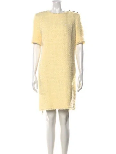 Pre-owned Balmain Nylon Knee-length Dress In Yellow