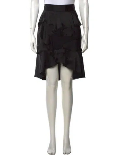Pre-owned Balmain Nylon Midi Length Skirt In Black