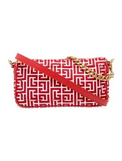 Pre-owned Balmain Nylon Shoulder Bag In Red