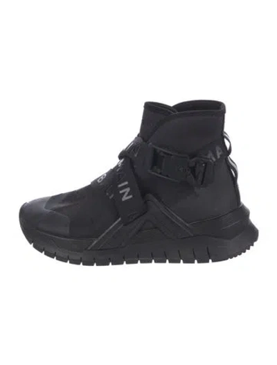 Pre-owned Balmain Nylon Sneakers In Black