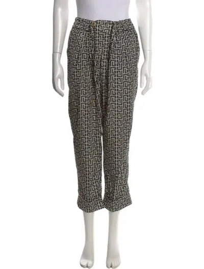 Pre-owned Balmain Nylon Straight Leg Pants In Black