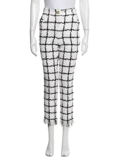 Pre-owned Balmain Nylon Straight Leg Pants In White