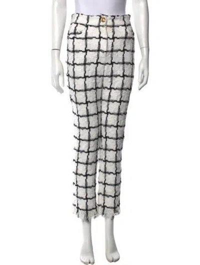 Pre-owned Balmain Nylon Straight Leg Pants In White