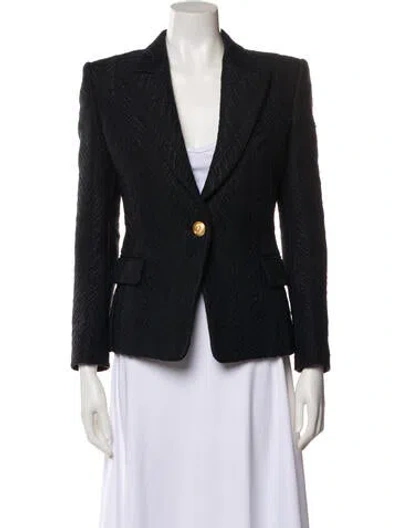 Pre-owned Balmain Nylon Striped Blazer In Black