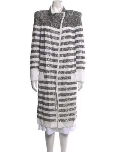 Pre-owned Balmain Nylon Striped Sweater In Neutrals