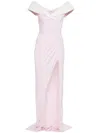 Balmain Draped Off-shoulder Jersey Gown In Pink