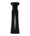 Balmain Off-shoulder Flared Crepe Jumpsuit