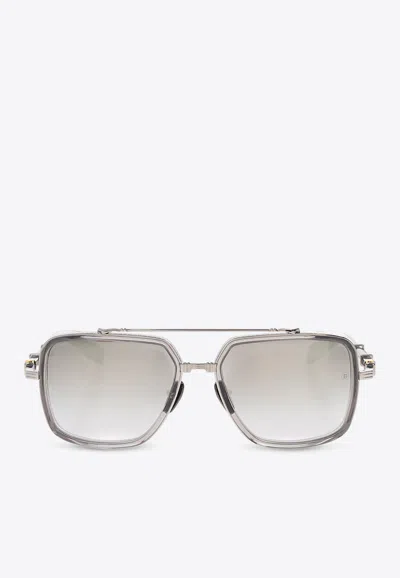 Balmain Officier Aviator Sunglasses In Grey
