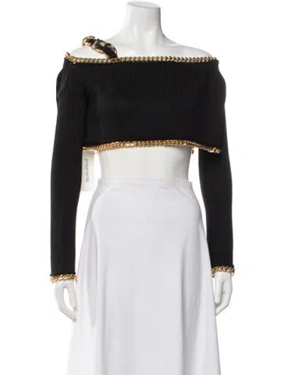 Pre-owned Balmain Off-the-shoulder Sweater W/ Tags In Black