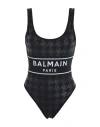 Balmain Olimpionic Swimsuit Woman One-piece Swimsuit Black Size 2 Polyamide, Elastane In Black