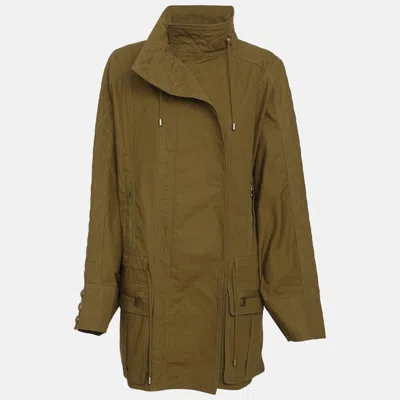 Pre-owned Balmain Olive Green Cotton Utility Jacket M