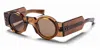 Balmain Olivier Brown Rectangular Unisex Sunglasses Bps-159 B 42 In ["brown"]