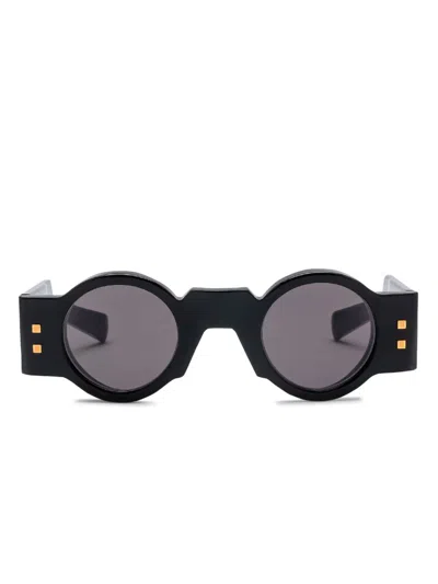 Balmain Olivier Round-frame Sunglasses In Black