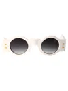 Balmain Wht Acetate Sunglasses In White