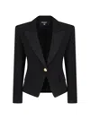 Balmain Cotton-blend Single-breasted Blazer In Black