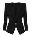 Balmain Grain De Poudre 1-button Jacket In Black