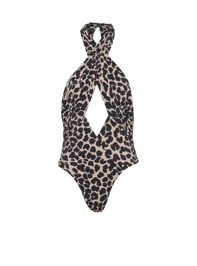 BALMAIN ONE-PIECE LEOPARD PATTERN SWIMSUIT