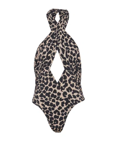 BALMAIN ONE-PIECE LEOPARD PATTERN SWIMSUIT