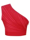 Balmain One-shoulder Ruched Cropped Top In Pink