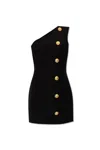 Balmain One-shoulder Mini Dress In Black