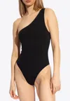 Balmain One-shoulder One-piece Swimsuit In Black