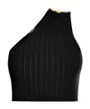 BALMAIN ASYMMETRIC BUTTONED KNIT TOP