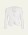 Balmain One-button Floral Lace Blazer In Multi