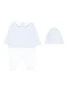 Balmain Onesie And Hat Set In Blue