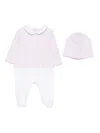 Balmain Onesie And Hat Set In Pink