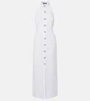 Balmain Open-back Buttoned Poplin Shirt Dress In White