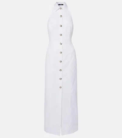 Balmain Open-back Buttoned Poplin Shirt Dress