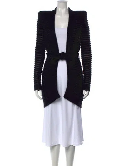 Pre-owned Balmain Open Front Sweater In Black