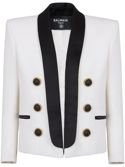 Balmain Long-sleeved Casual Jacket In White