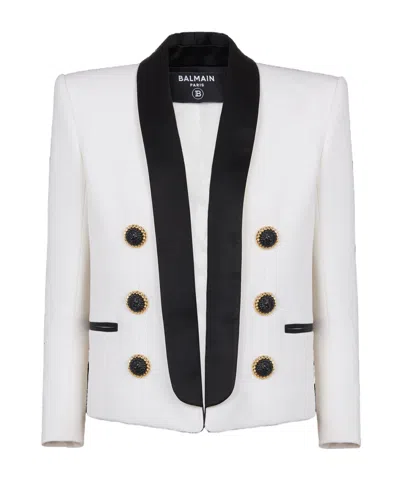 BALMAIN TWO-TONE EDGE-TO-EDGE JACKET WITH 6 BUTTONS