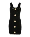 Balmain Open-knit Minidress In Black