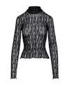 Balmain Open-knit Round-neck Jumper In Black