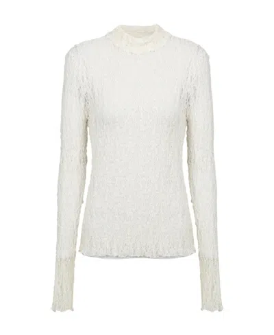 Balmain Open-knit Round-neck Jumper In White